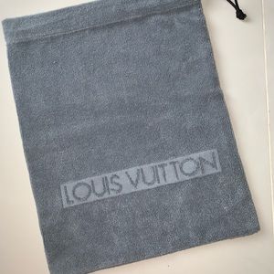 Rare LOUIS VUITTON Terry Cloth Tote Bag/ Accessory Bag/ Travel LIGHT BLUE GREY